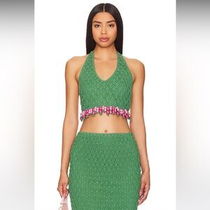 Revolve Reis Macrame Top in Emerald
The Wolf Gang. MWT. Size M